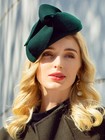 Green Wool Felt Fascinator Hats For Women Tea Party Formal Kentucky Derby Hat