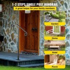 Single Post Wrought Iron Handrail Fit 1 Or 2 Steps Outdoor Stair Railing Handrai