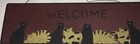 Black Yellow Cat Wood Welcome Sign Wall Plaque