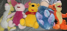 Vintage Lot Of Winnie The Pooh Jumbo Plush Rare Piglet Eeyore Rabbit