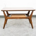 Mid Century Modern Coffee Table Slat Beech Sculptural Danish Shelf Vintage Mcm