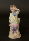 Antique German Bisque Porcelain Boy Crying Figurine Match Holder Striker 4 3 8   