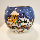 Germany Christmas Glass Votive Tea Light Candle Holder Leucht Glas Kerze