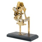 Brass Sextant Nautical Instrument With Wooden Base Maritime Decor Replica