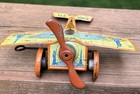 Antique Spirit Of America Windup Tin Toy Airplane-1920   s-like Charles Lindbergh
