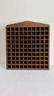 Vintage Wooden Thimble Case Wall 100 Cubbies Miniatures Display Hangs 17   x14   