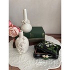 Vintage White Ceramic Bud Vases Set Of 2 Applied Porcelain Roses 5 5 