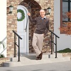 Roomtec 2 Pack 2 Step Handrails For Outdoor Steps  Safety Outdoor Handrails For