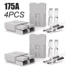 For Anderson Plug Cable Terminal Battery Power Connector 175 Amp-600v Silver 4pc