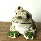 Vintage Coad Peru Frogs toads Mom   Baby Enamel   Composition Figurine Rare 2   