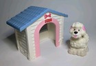 Fisher-price Loving Family White Dog House And Little People Touch   Feel Poodle