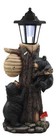 Large Climbing Black Bear Cubs With Beehive Statue W  Solar Led Lantern Light