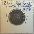 1861 Seated Liberty Quarter Love Token- Initials Cb