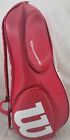 Wilson Pro Red Shoulder Straps Carrying Zip Racket Racquet Backpack Tennis Bag