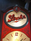 Vintage 1986 Stroh   s Beer Electric Light Up Clock Sign  Works Great