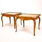 1960s Vintage Baker Furniture Cabriole Rounded Corner Side Tables - A Pair