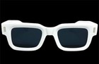Classic Vintage Retro Style Sunglasses Thick Square White Frame Super Dark Lens