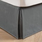  Pleated Waffle Weave Bed Skirt  Tailored Dust Queen - 16  Drop Dark Grey
