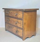 Antique Miniature Painted And Decorated 3 Drawer Chest American 19th century