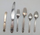 Georg Jensen Acorn Pattern Sterling Silver 6 Piece Place Setting 