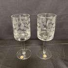 Romanian Crystal Etched Floral Cordial Decanter W  5 Footed Glasses