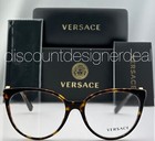 Versace Cateye Eyeglasses Ve3298b 108 Havana Brown Frame Gold Medusa Temple 55mm