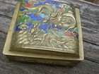 Vintage Cloisonn   Enamel Repousse Brass Chinese Dragon Trinket Keepsake Box