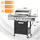 4 Burner Propane Gas Grill 51000 Btu Cast Iron Bbq Outdoor Cooker W  Grill Cover