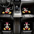 4pcs Universal Car Floor Mats Cute Cartoon Floor Mats Dirt-resistant Carpet
