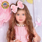 Large Big 5 5 Inch Hair Bow Clips Thick Ribbon - Cute Lined Boutique Alligator H