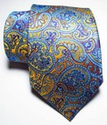 New Classic Paisley Gold Blue Purple Jacquard Woven Silk Men s Tie Necktie