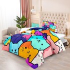 Cat Comforter Set Twin - Twin Size Comforters Set For Girls Cat Kids Bedding    