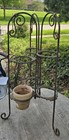 Antique Folding Wrought Iron 6 Plant Stand 24tx13  Victorian Gothic Pot Slot 5 