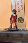Vintage Lead Toy Barclay Manoil Little Girl Red Dress Hat