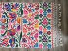 Mexican Otomi Hand Embroidered Tenango Table Runner 80    By 31    Flowers Animals