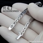 16 -30 men 14k White Gold Plated 4mm Bling Cz 1 Row Tennis Chain Necklace bn2