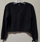Art Class Girls  Large 10 12 Black Mini Sequin Button Front Cardigan Sweater