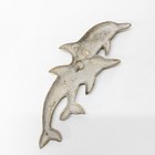 12  Mcm Vintage Brass Dolphins Wall Hanging Beach Nautical Home Decor