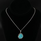Vtg Sterling Silver - Navajo Kingman Turquoise Pendant 18  Necklace - 10g