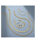 Women   s 14k Gold Plated Jewelry Set San Tropez Necklace Bracelet Earrings 6 Pcs
