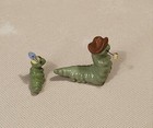 Hr Hagen Renaker Monrovia Caterpillar Worm Papa   Brother Miniature Figurines
