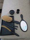 Edwardian Vintage Real Ebony 7 Piece Dresser Vanity Set  Nice Condition