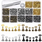 480 Sets Double Cap Leather Rivets 3 Sizes 4 Colors Tubular Metal Studs Tool Kit