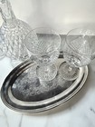 Hotel Silver Plated Vintage Engraved Oval Tray For Drinks  Perfume Signed Toole