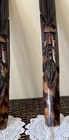 2 Vintage Hand Carved Tribal Elder Man Head Wood African Wall Art 21    L  2 5    W