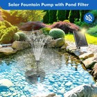 Solar Fountain Pump With Pond Filter Kit  8w Solar Pond Pump With Pond Filter   