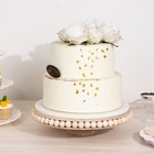 12  Natural Round Rustic Wooden Pedestal Cake Stand With Beaded Edge Events