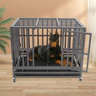 37  Heavy Duty Dog Crate Cage Kennel Metal Pet Crate Indoor Outdoor Pet Kennel