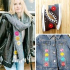 28 Pcs Daisy Flower Iron On Patches Sew On Embroidered Applique Patches For Bags