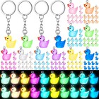 100 Pcs Glow In The Dark Mini Duck Keychains  3d Luminous Resin Party Favors